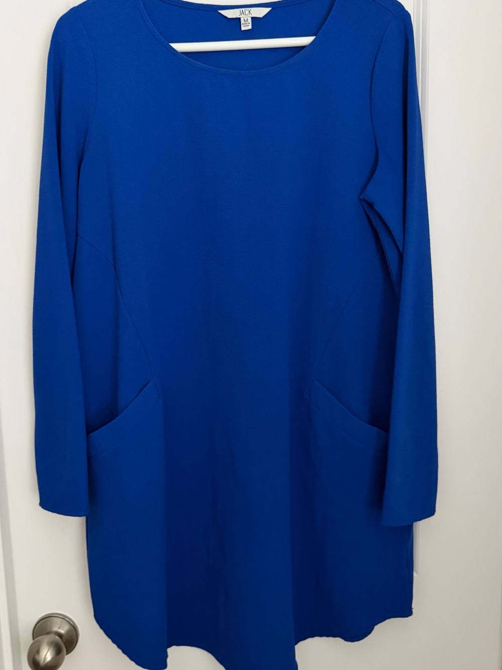 Jack by BB Dakota Royal Blue Long Sleeve A-Line Dress with Pockets